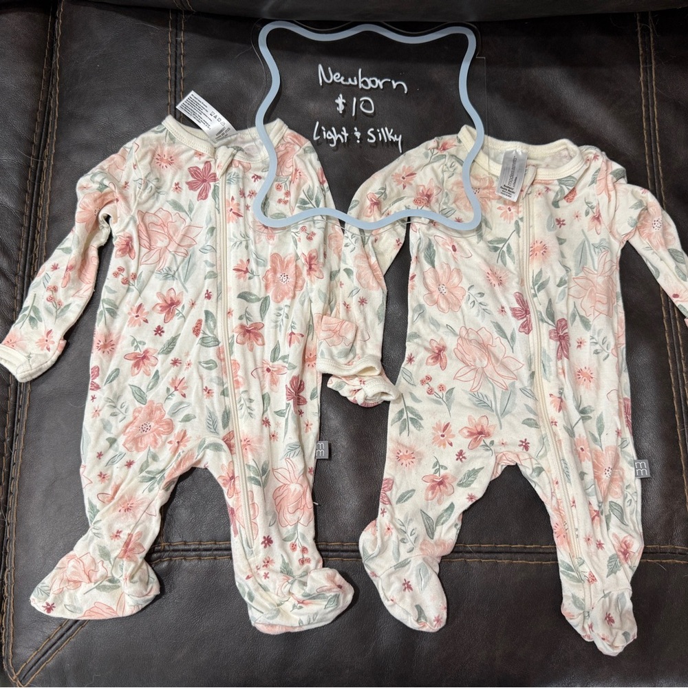 Floral Print Kids Footie Pajamas